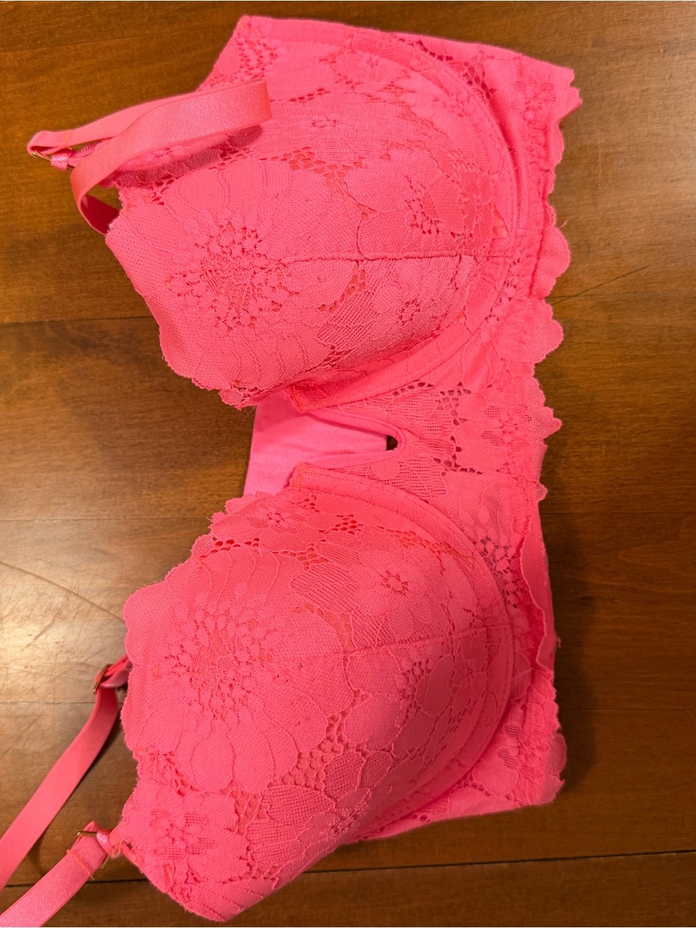 aerie Bright Pink Lace Push-Up Bra